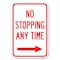 Signmission No Stopping Anytime with Arrow Right Heavy-Gauge Aluminum Sign, 12" x 18", A-1218-23583 A-1218-23583 - alternate 1